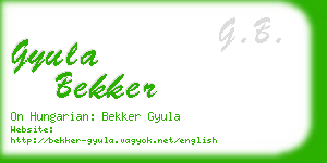 gyula bekker business card